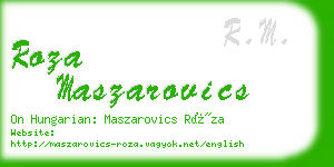 roza maszarovics business card